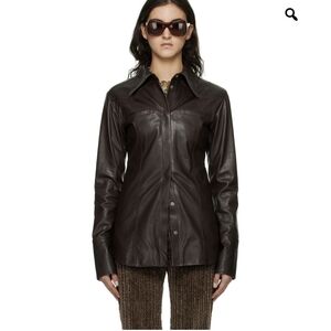 Looking for: Acne Studios brown leather shirt